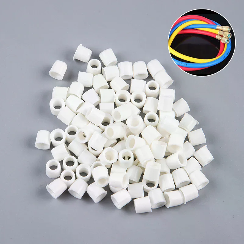 100pcs Rubber O-Ring Gasket Car Air-conditioning Liquid Feeding Tube Gaskets Washers A/C Recharging Hose Adaptor Grommet Gasket