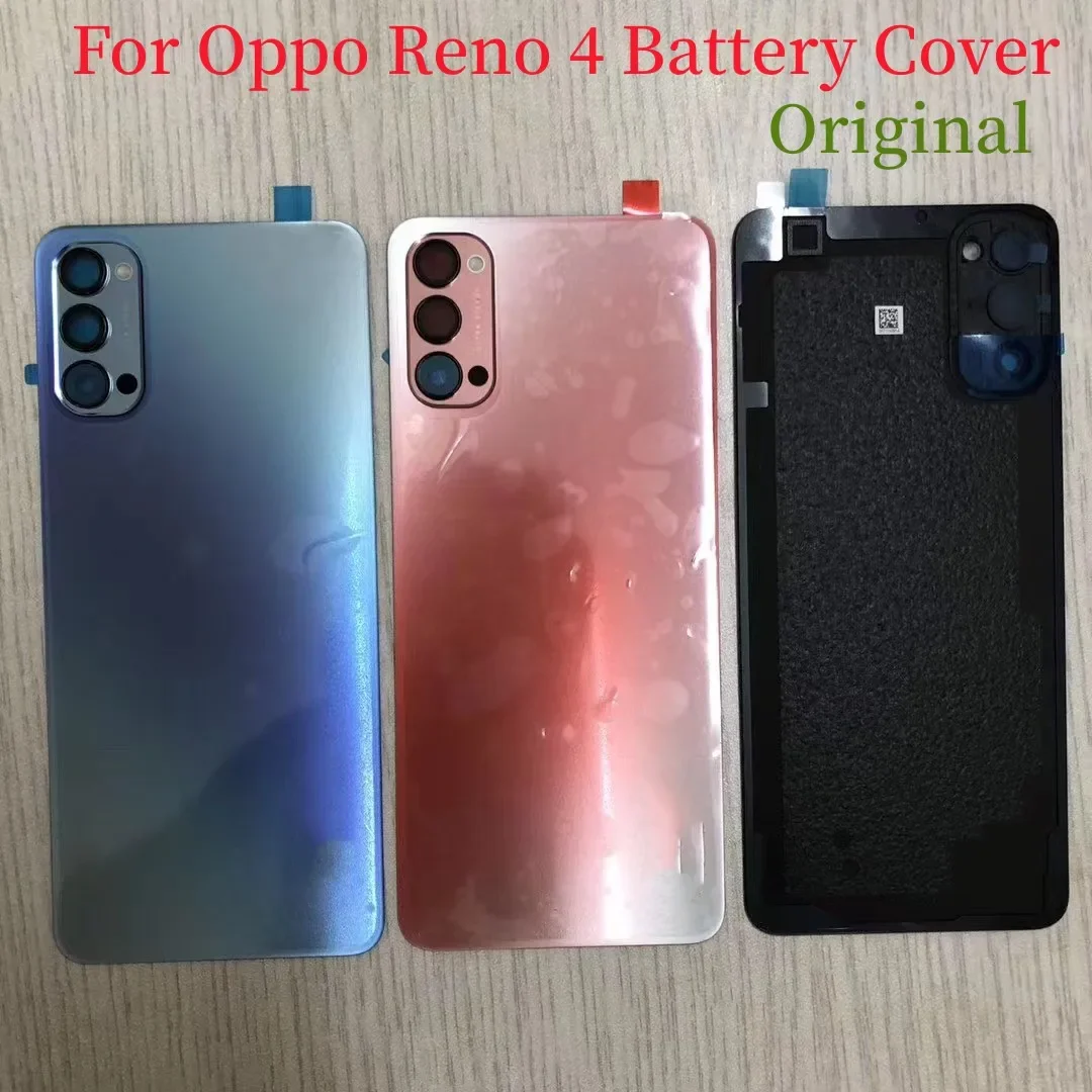 NEW Back Glass Battery Back Cover For Oppo Reno 4 Pro 5G Reno 4 Housing Door Rear Case Camera Glass Lens With Logo