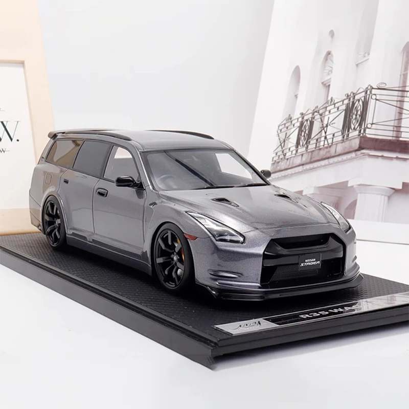 1:18 Scale Nissan Stagea GTR R35 GT-R Wagon Simulation Alloy Car Model Static Display Collectible Toy Gift Souvenir Decoration