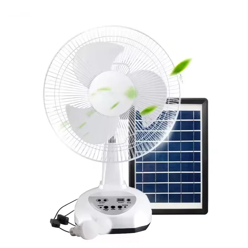 

Ready Stock 12 Inch Solar Electric Fan AC DC Fan Lithinum Battery Fan with Panel