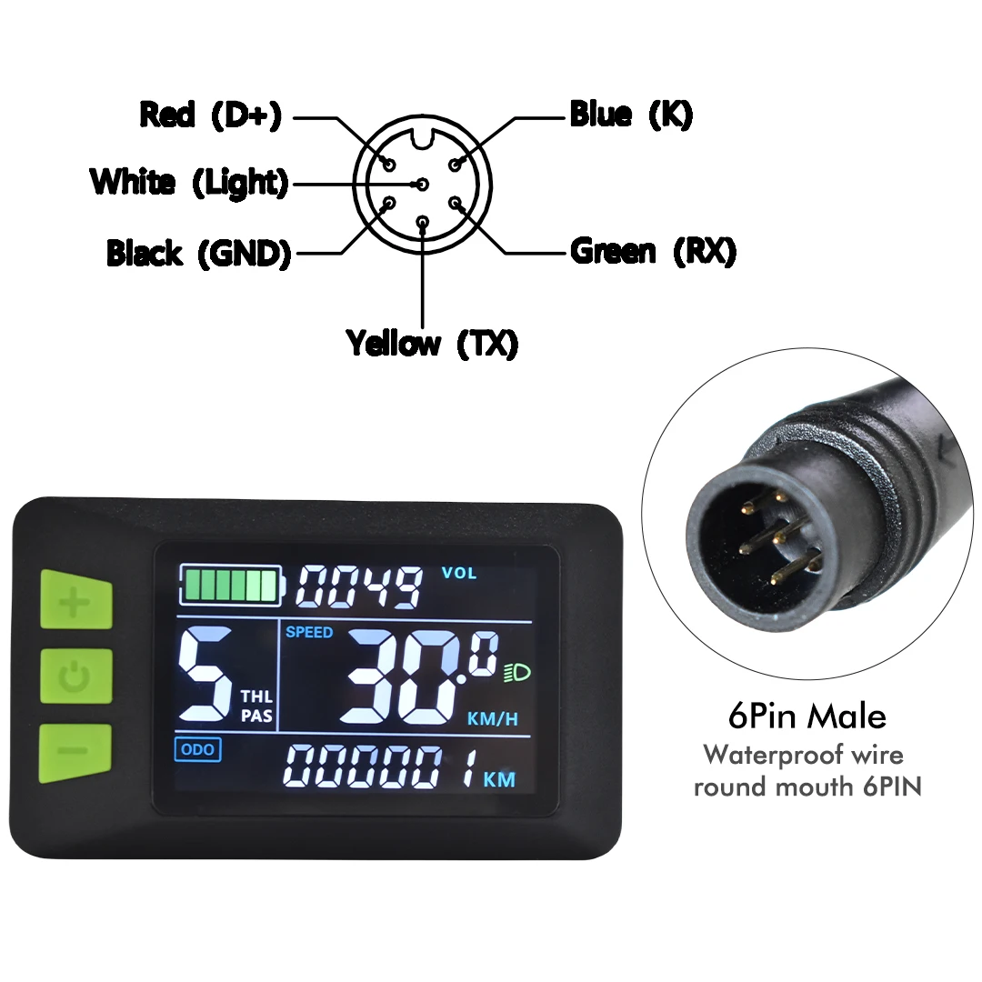 UART 2-multifunctioneel LCD-scherm Elektrische fietsdisplay Computer Fiets Regendicht Snelheidsmeter Kilometerteller Fietsen Waterdicht - afbeelding 1