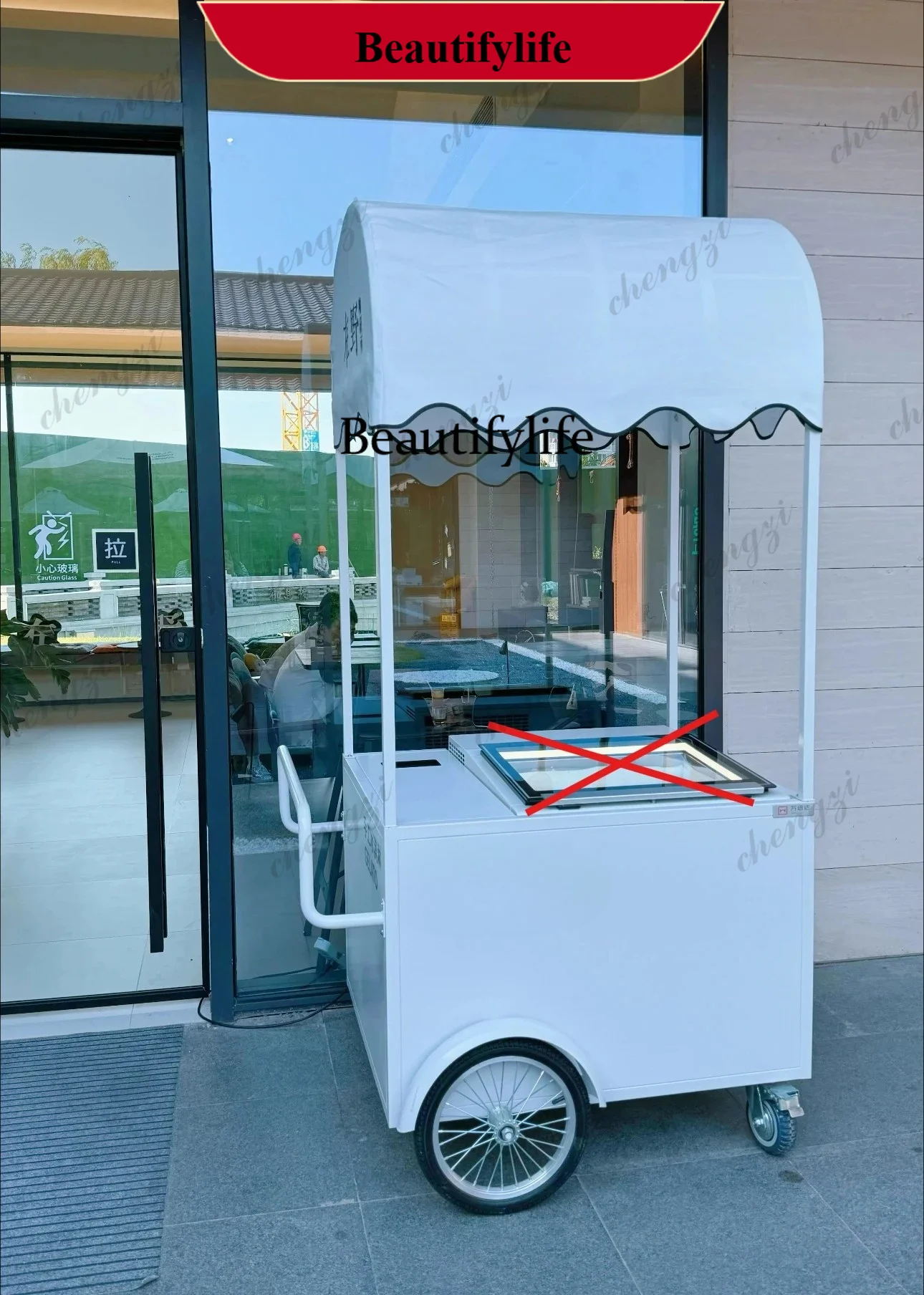 z189  Store Customized Ice Cream Cart Movable Display Cabinet Commercial Multifunctional Stall Cart Cart Commercial