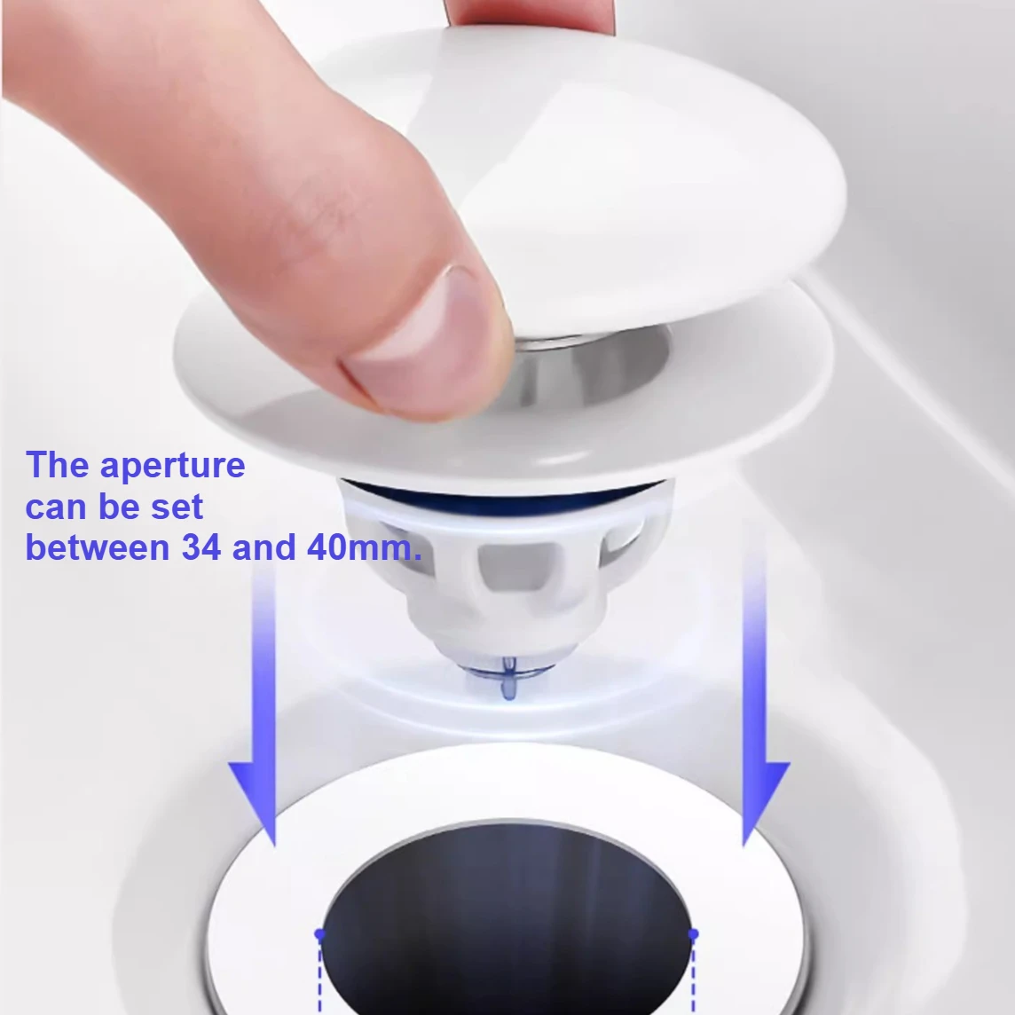 

Universal Pop-Up Bathroom Sink Stopper Odor-Resistant Press-To-Close Drain Plug Hair Catcher Strainer for Washbasin Accessories