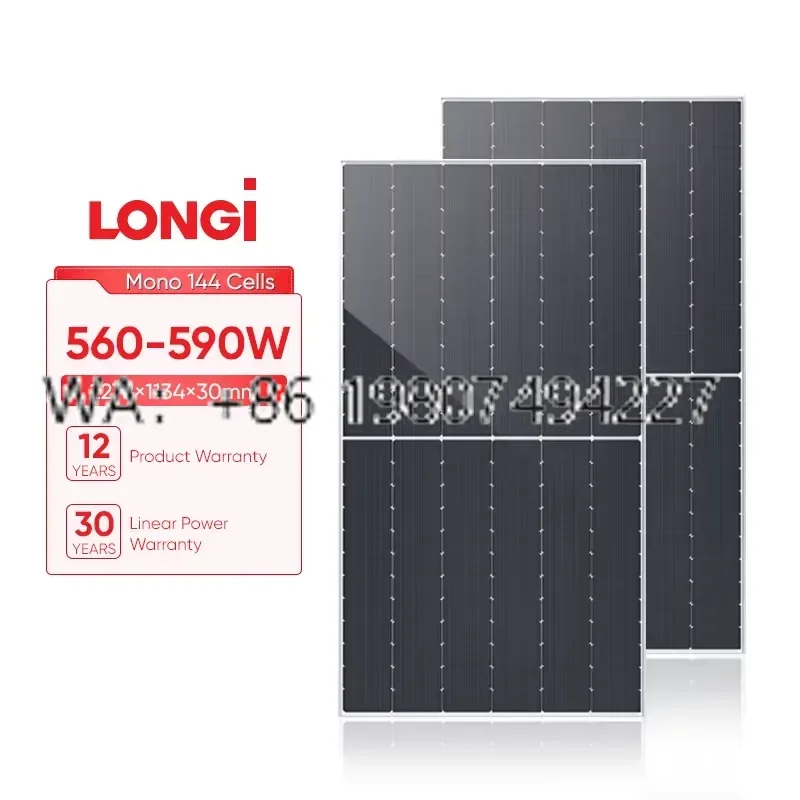 for Longi Hi-MO 7 N-Type Bifacial Solar Panel 550W 560W 565W 570W 575W 580W 585W 590W 600W Fast Charging Photovoltaic Module