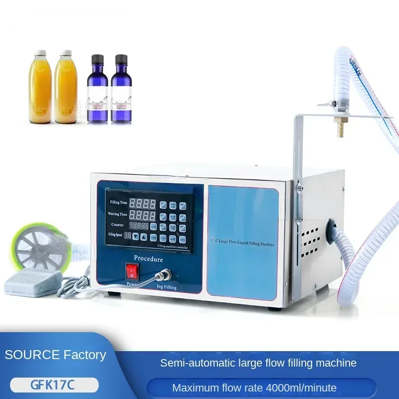 Single Head Large Flow Filling Machine 50-40000ml Disinfectant Fluid Disinfectant Cooking Oil Canning Machine