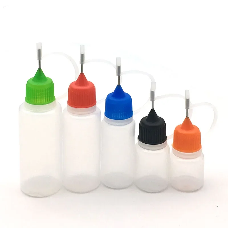 5PCS 3ml-120ml Plastic Squeezable Needle Bottles Eye Liquid Dropper Sample Drop Can Be Glue Ink Applicator Refillable Containers