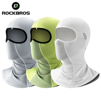 ROCKBROS Summer Cycling Face Mask Lightweight Breathable Cool Ice Silk Scarf With Glasses Holes Sunscreen Mask Cycling Headgear