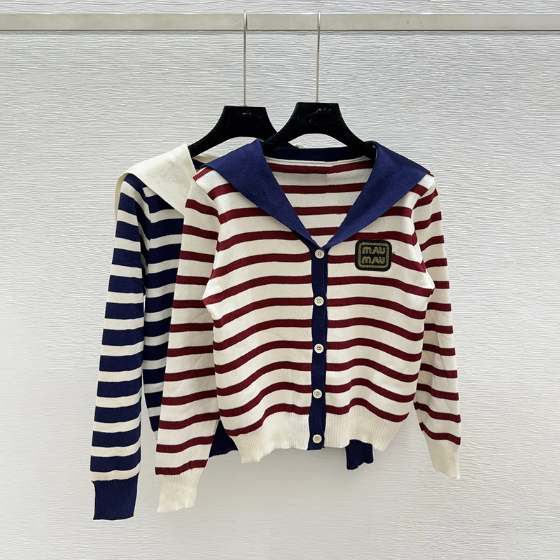 

High-End Women's Knitted Open Cardigan Jaet Loose Slimming Versatile Top Striped 2025 New Autumn Faion Korean Sle