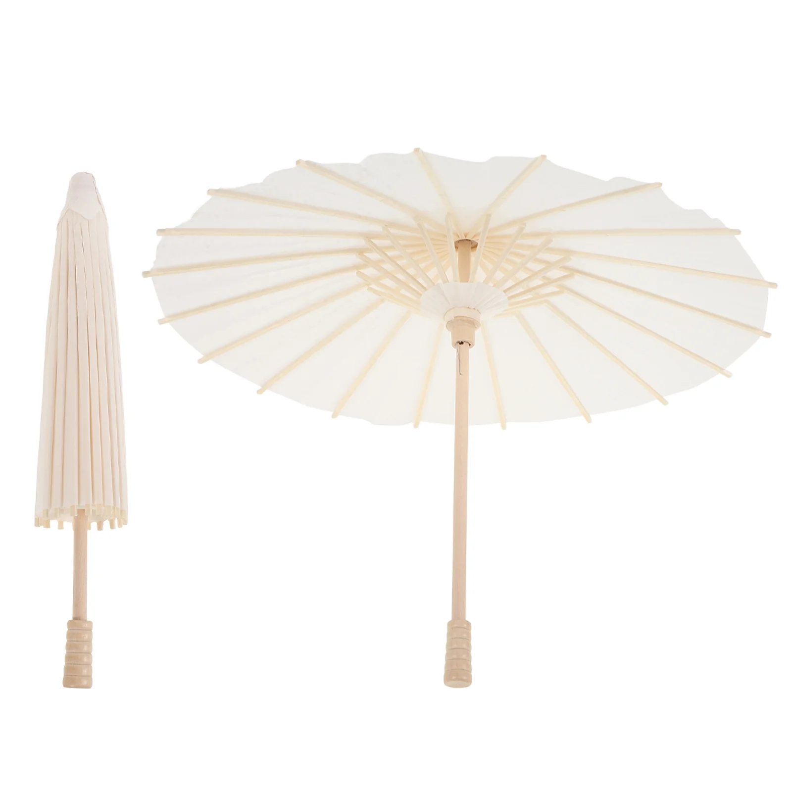 2 Pcs Blank Paper Umbrella Classic Decor Photography Prop Fall for Kitchen Sun Festival Wood Umbrellas DIY Man Rain