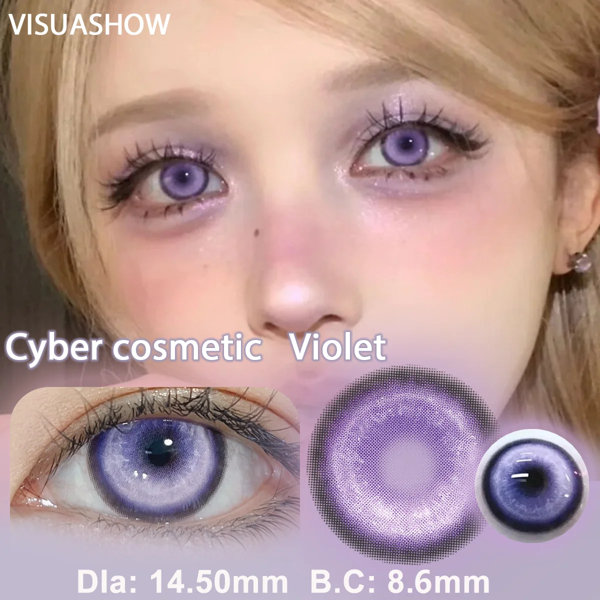 VISUASHOW Cyber Cosplay Color Contact Lenses 2Pcs Amine Cute Color Lens Half Yearly Moco Jelly Soft