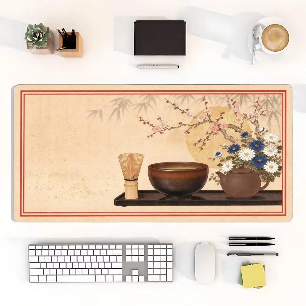 Japanese Tea Set Flower Arrangement Desk Mat Large Size For Tea Room Decoration
