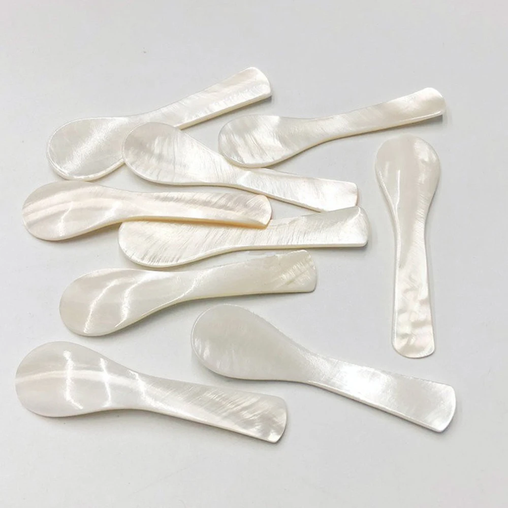 

Natural Conch Shell Ice Cream Coffee Spoon Caviar Spoon Mother of Pearl Seashells Stirring Teaspoon Kitchen Party Tableware Tool