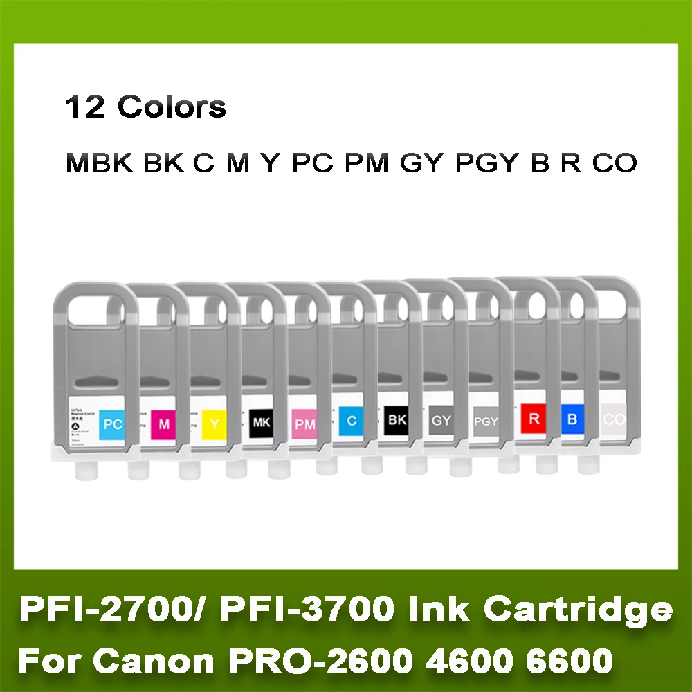 

CFINK PFI-3700 2700 3700 700 мл картридж с пигментными чернилами, совместимый с принтером Canon PRO 2600 4600 6600 GP 4600S 6600S