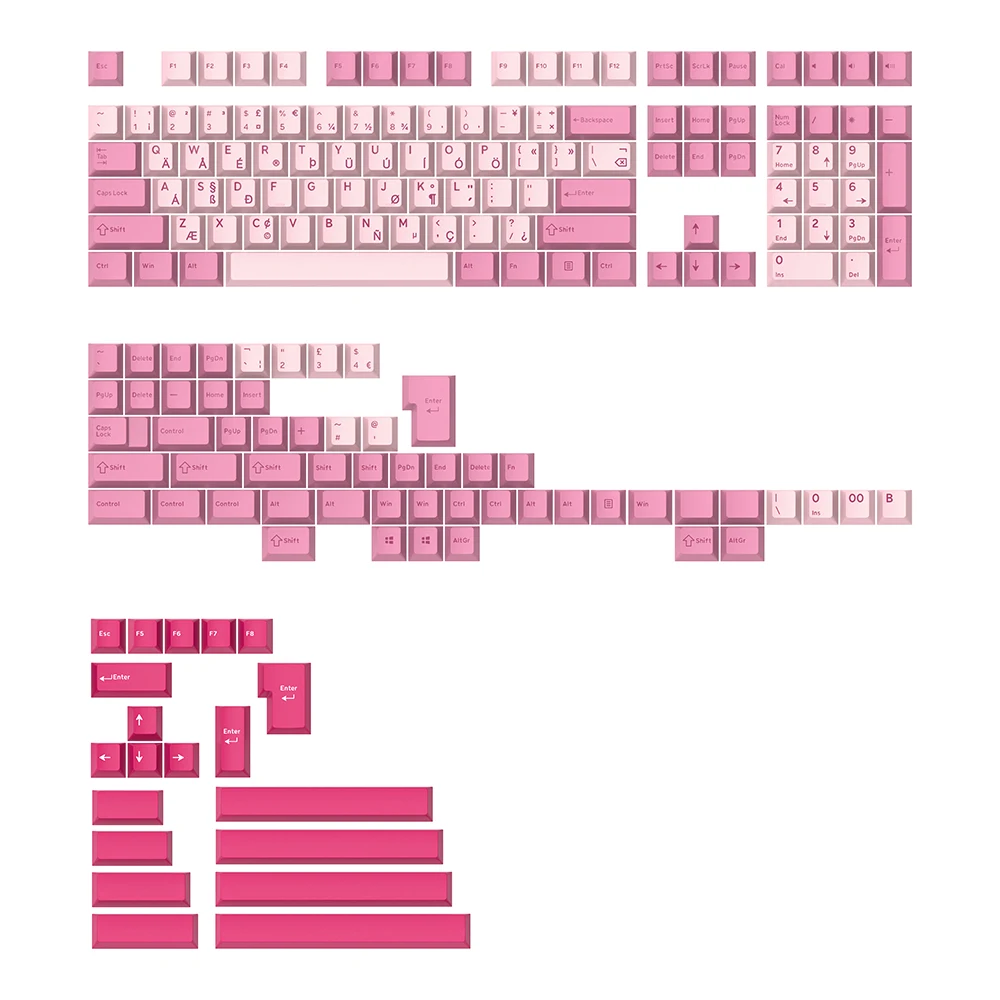 GJ Sakura Matsuri Hirigana PBT Doubleshot Keycap Cherry Profile for Mechanical Keyboard Thai Hebrew Irish Ireland Alice