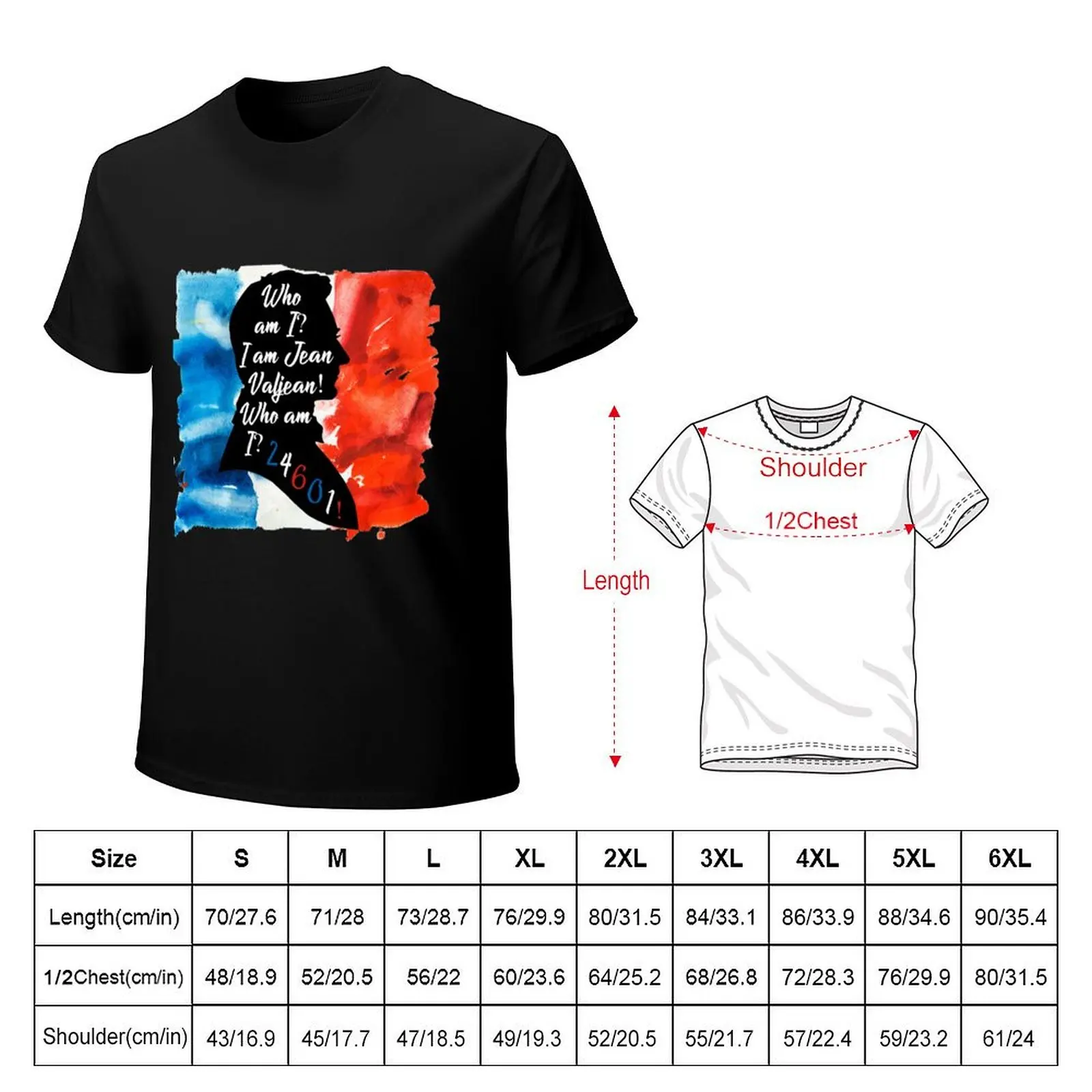 Jean Valjean 24601 T-Shirt Stylish Print Short Sleeve Tee