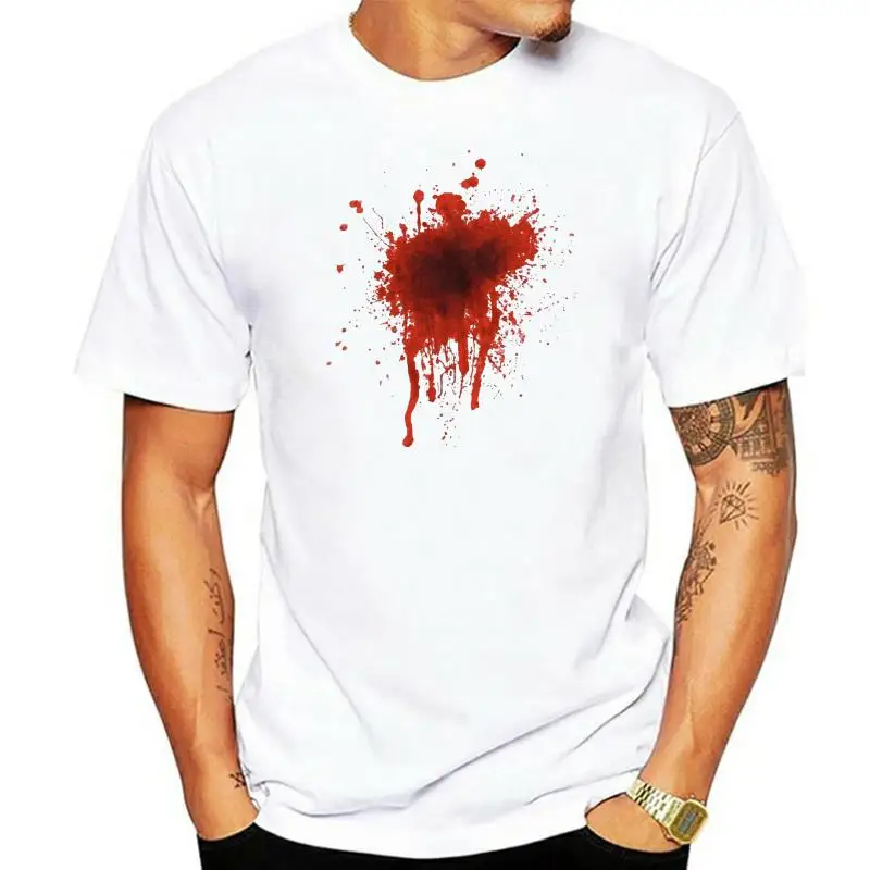 Blood T Shirt Stain Wound Gun Shoot Bulllet Injury Fight Halloween Horror Popular Tagless Tee Shirt