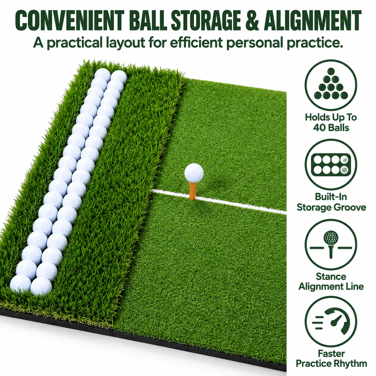Custom Professional Practice Putting Green Tee Area Durable EVA White Line 10mm Base for Outdoor Swing Training Home Use