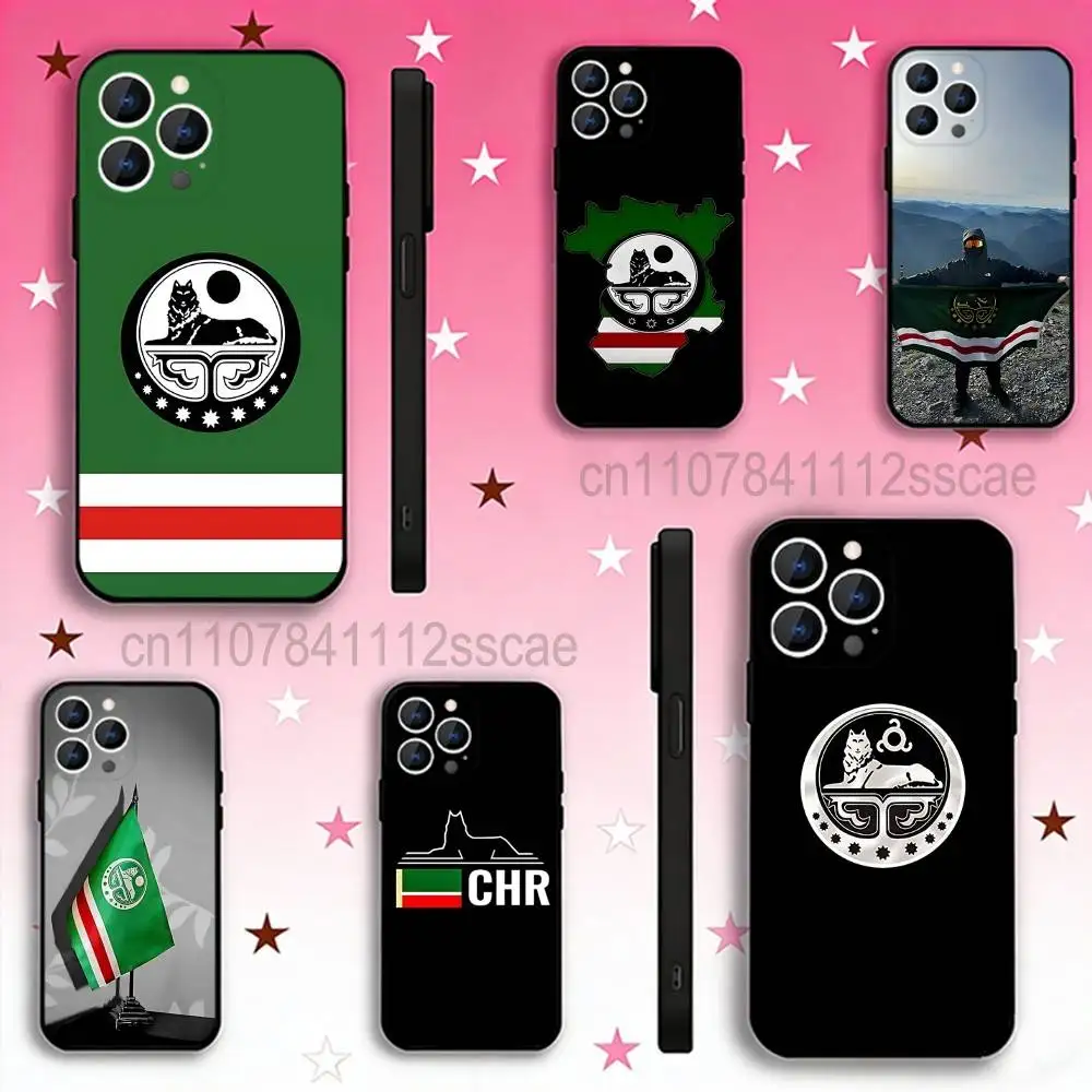 

C-Chechen Coat of Arms Flag For iPhone 12,16,13,14,15,17,11,Pro,Max,Plus,E,Air,Mini TPU Soft to Skin-friendly phone case