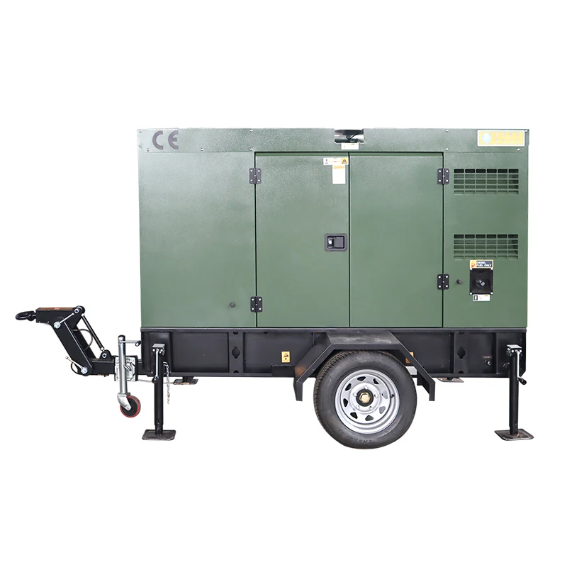 50kW 70kW 80kW Heavy Duty Mobile Trailer Diesel Generator Silent Power Station For Construction Site Warehouse Backup