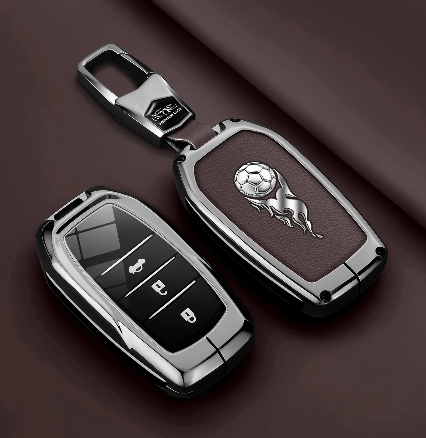 Car Key Case for Toyota Camry Highlander RAV4 Corolla Cross Venza F-Rav4 and Avalon with Buckle Closure Zinc Alloy Accessories
