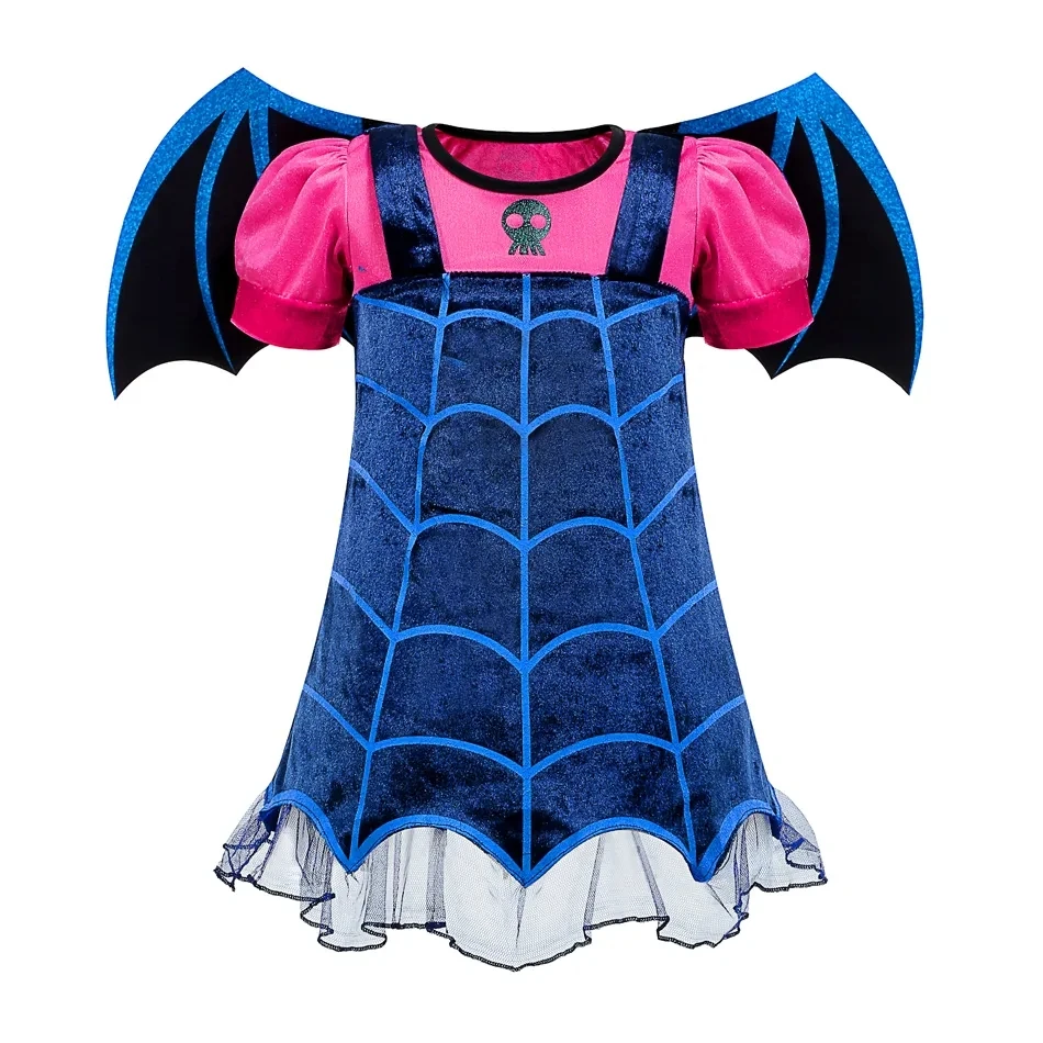 Girls Vampire Costume Kid Princess Dress Charms Dress Up Christmas With Wings Vampirina Halloween Costume Child Carnival Party