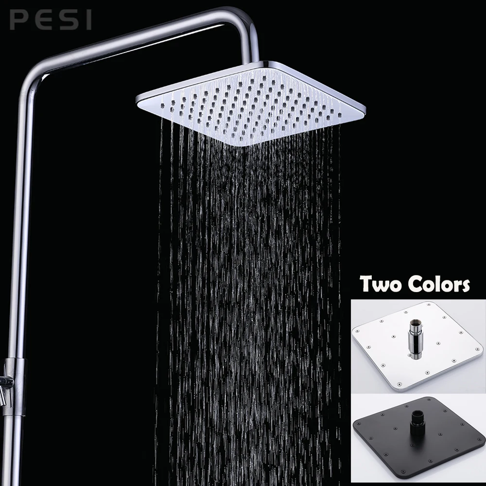 

Square Brass Showerheads 10 Inch Rainfall Shower Head Rain Shower Chrome Matte Black Finish Bathroom Accessories Equipment