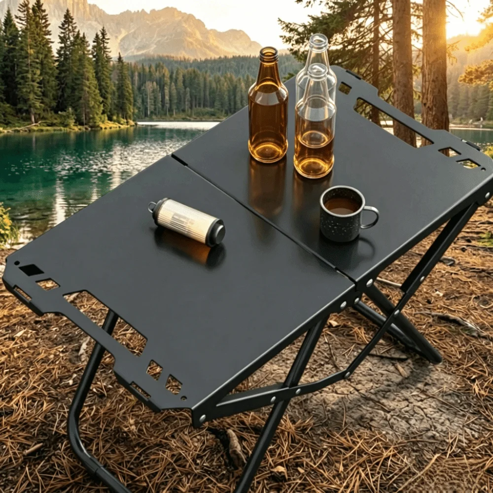 Lightweight Folding Camping Table Thickened Compact Portable Table Durable Multipurpose Outdoor Folding Table BBQ Grilling