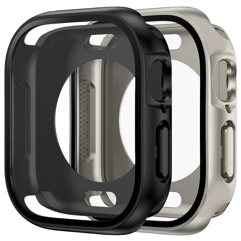 Screen Protector Cover for Apple Watch 46mm 45mm 44mm 40 41 42mm Hard PC Front Rear Bumper Case iwatch 10 9 8 7 SE 6 Accessories