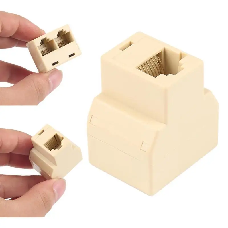 Adaptador Ethernet RJ45, Cable Lan, extensor de 1 a 2 vías para conexión a Internet, acoplador, enchufe Modular de contacto