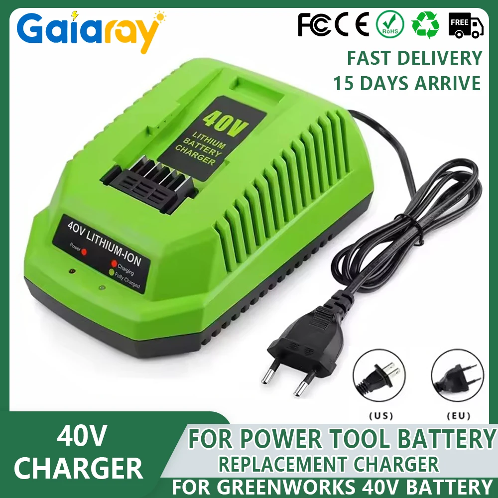 

Replacement Charger for Greenworks 40V Lithium Battery 29482 29462 29472 2938302 BAF702 L-300 BAF704 BAF705 G-MAX Power Tools