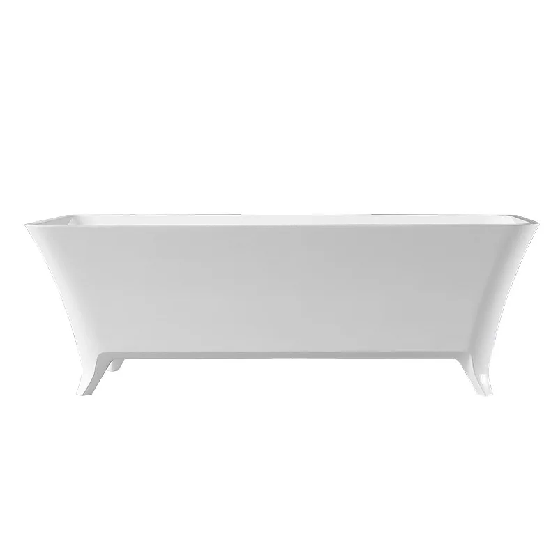 

Independent bathtub Household small apartment artificial stone PMMA integrated rectangular adult bathtub with feet