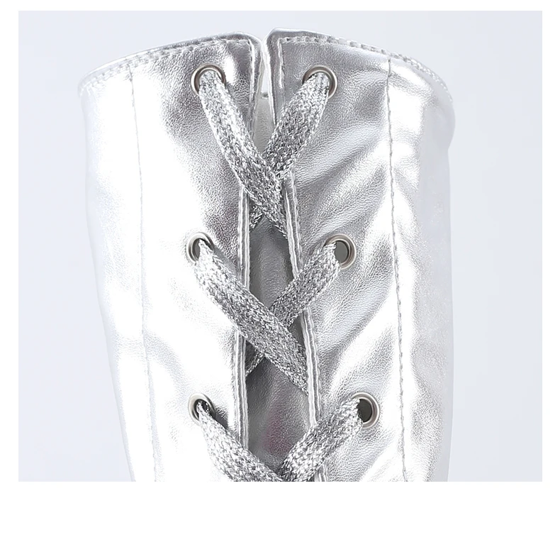 Gold und Silber High-Top-Erweiterung Tanzstiefel Jazz Dance Stiefel Reitstiefel Hohe Leder Kinder Bühnenschuhe – Detail 12