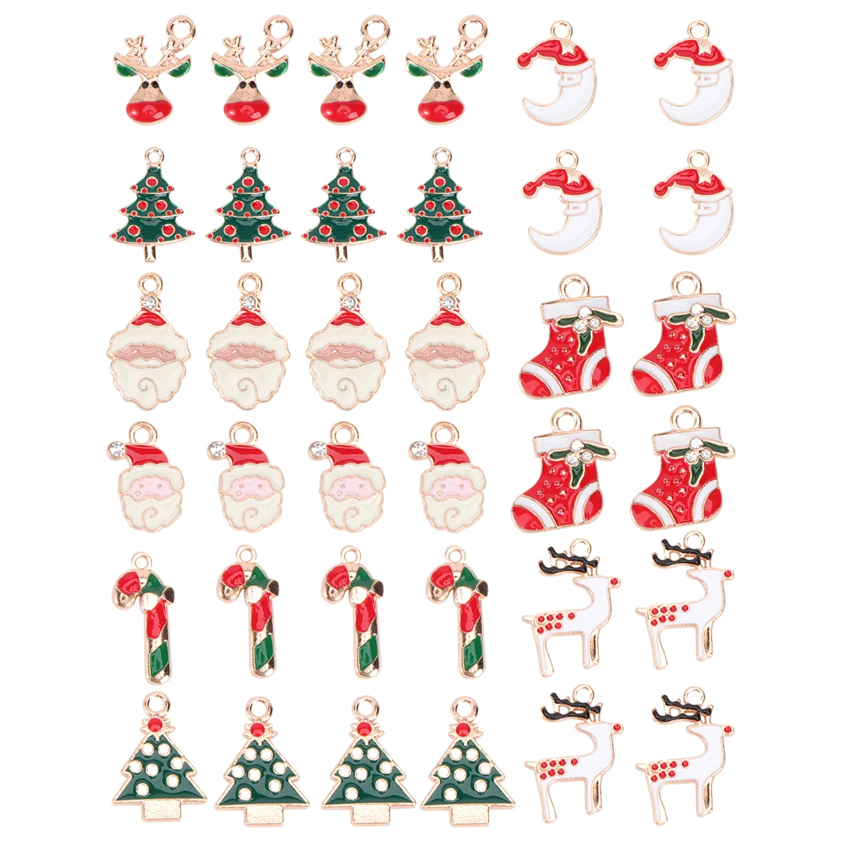 

36 Pcs Alloy Pendant Accessories Christmas Xmas Necklace Bracelet DIY Jewelry Creative
