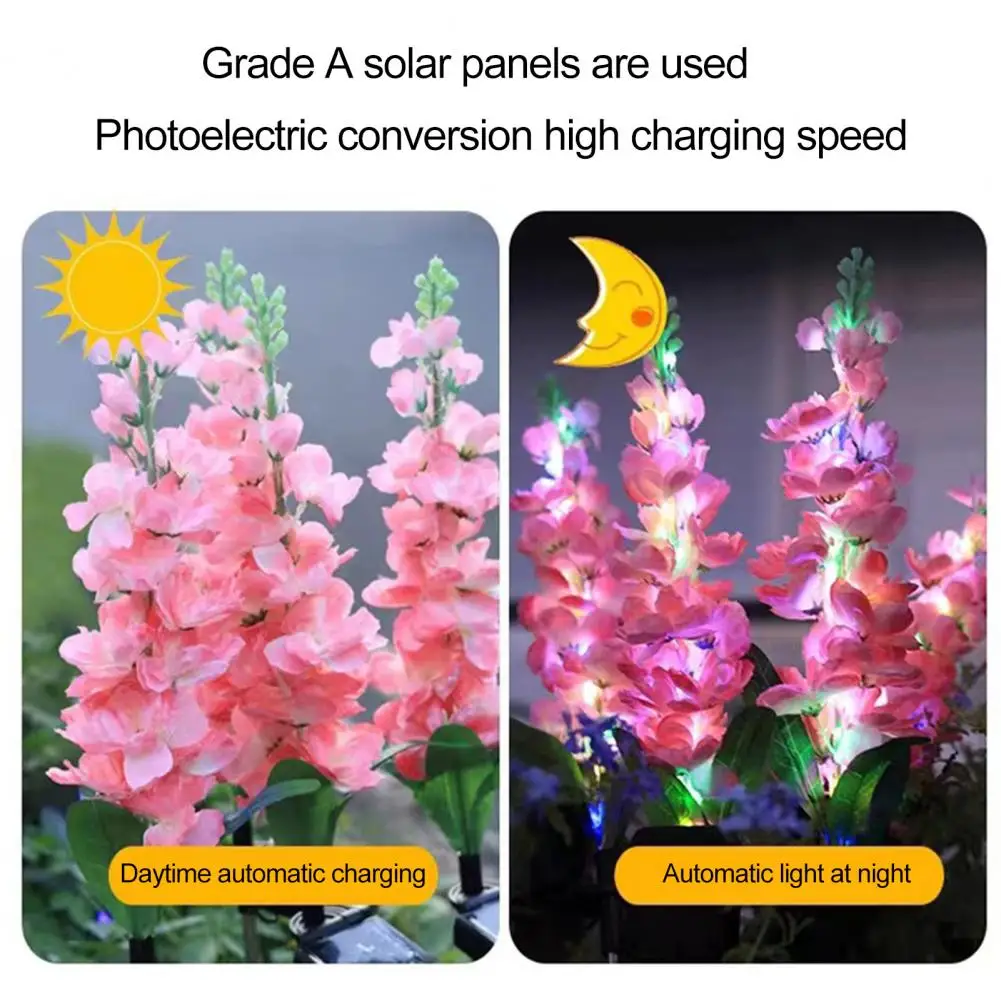 2 PCS Hyacinth Flower Solar Light IP65 Waterproof Landscape Solar Light Outdoor Garden Decoration