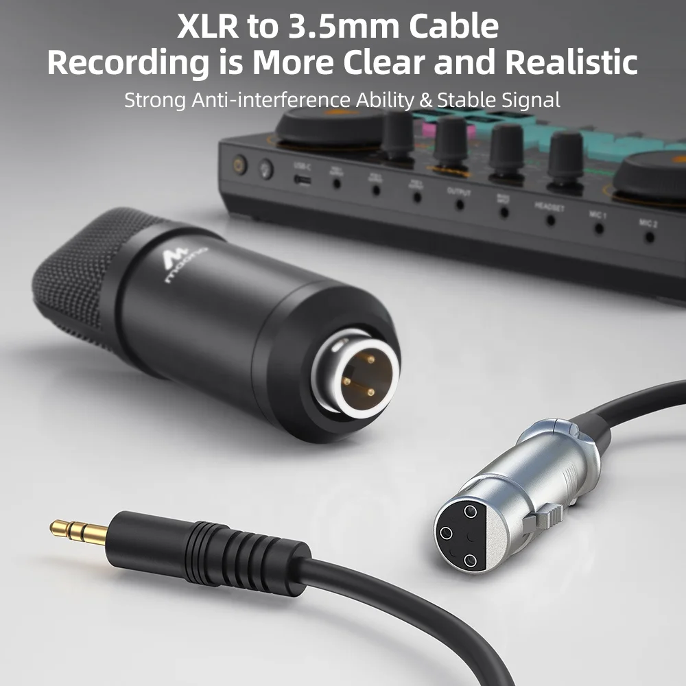 Professional Voice Recorder Condenser Microphone for Podcasting and Gaming Full Metal Recording Microphone