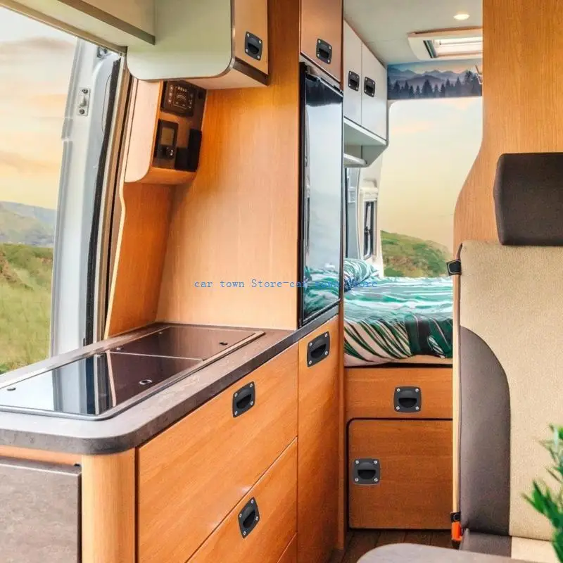 

RXJE 4pcs Marine Nylon Hatches Handles Corrosion Resistant Flush Hatches Handle Stable Pull Handle set for Various Sea Crafts