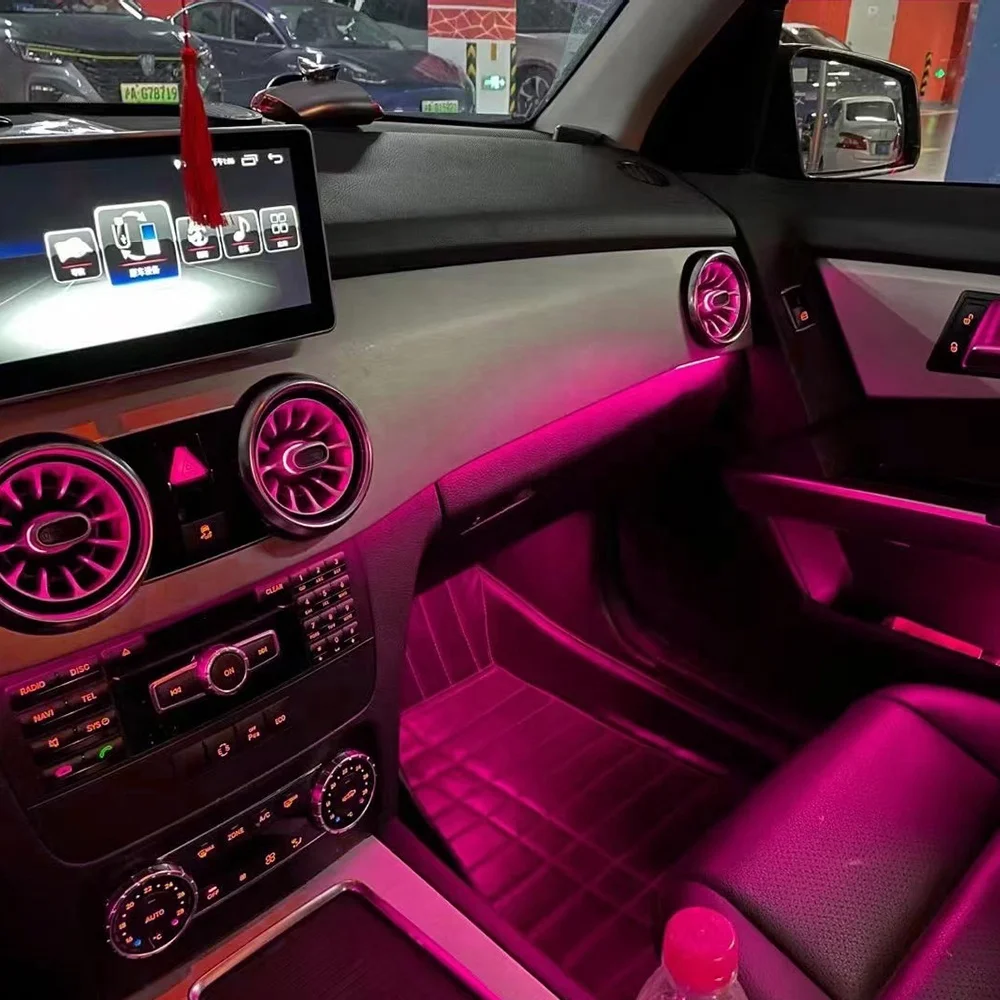 

STLFGLK Interior Front Air Vent Air Outlet 12 Colors Ambient Light for Mercedess-Benzs GLK 2013-2015