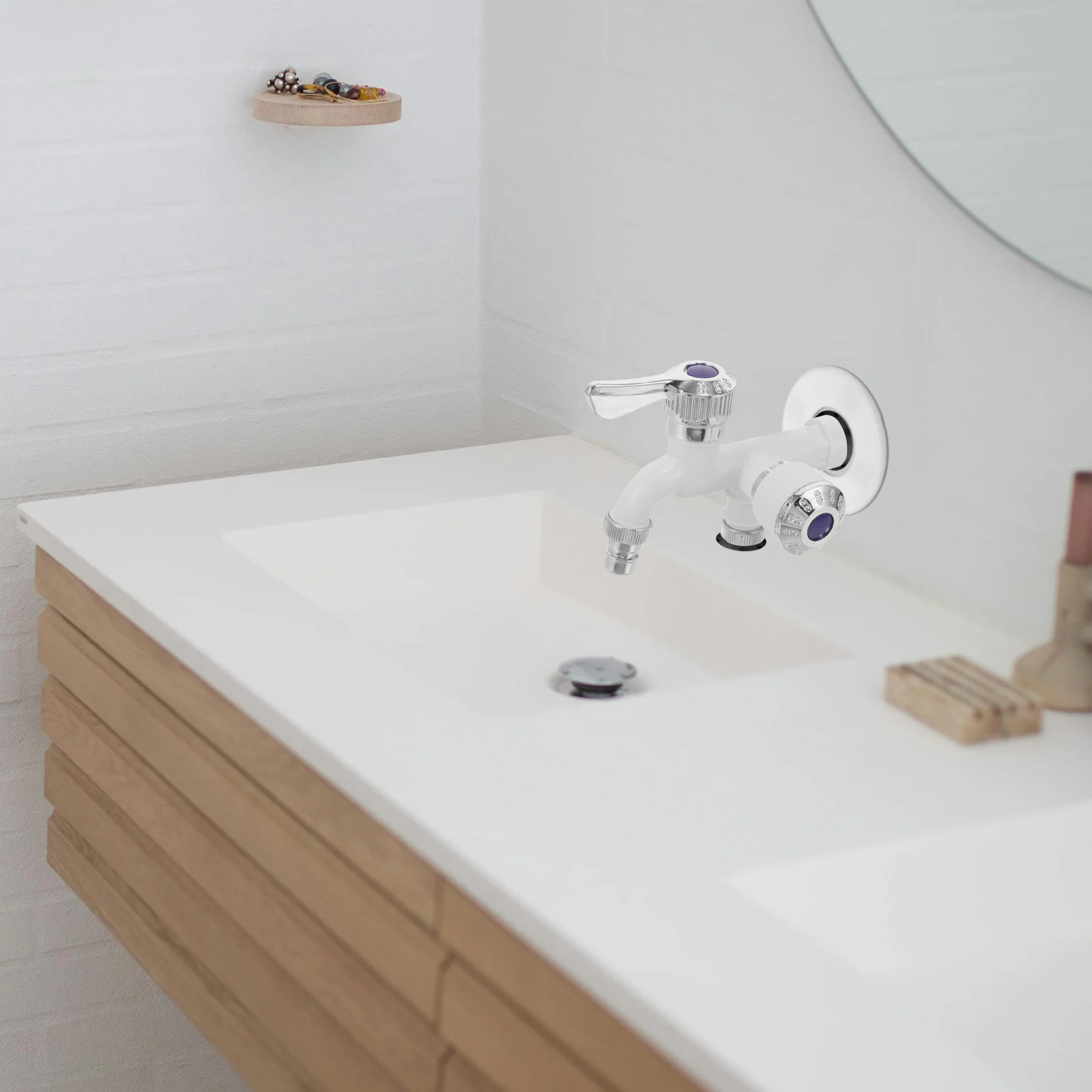 

4Pcs Wall Hole Decorative Cover ABS Round Split Flange Self-Adhesive Tape Pipes Hole Cover Plate for Bathroom Kitchen Laundry