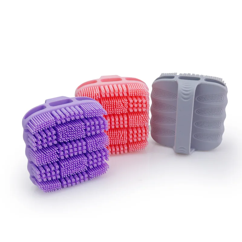 

1pc Silicone Handle Shower Brush Soft Fine Hair Cleaning Exfoliating Scrub Massage Brushes Household Double-sided Shampoo Comb