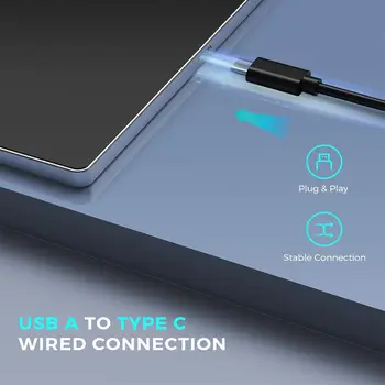 ماوس سلكي أسود رفيع مزود بلوحة لمس، منفذ USB-C، سهل الاستخدام، لوحة لمس سلكية صامتة متعددة اللمس، متوافق مع نظامي التشغيل Windows 10/11 10 best sales لوحة تتبع أبل - №8