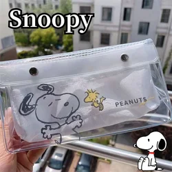 Snoopy astuccio trasparente cartone animato ragazzi ragazze studente borsa portapenne di grande capacità sacchetto di immagazzinaggio di cancelleria per materiale scolastico