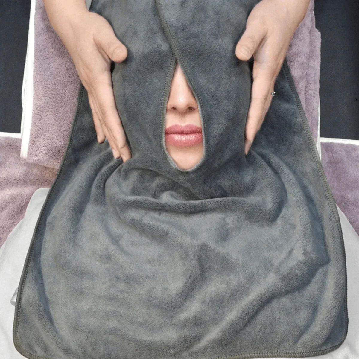 1PC Schoonheidssalon Huidverzorging Massage Handdoek Microfiber SPA Gezichtshanddoek Schoonheidsspecialiste U-vorm Gezicht Wrap Handdoeken Gezicht Huidverzorging gereedschap