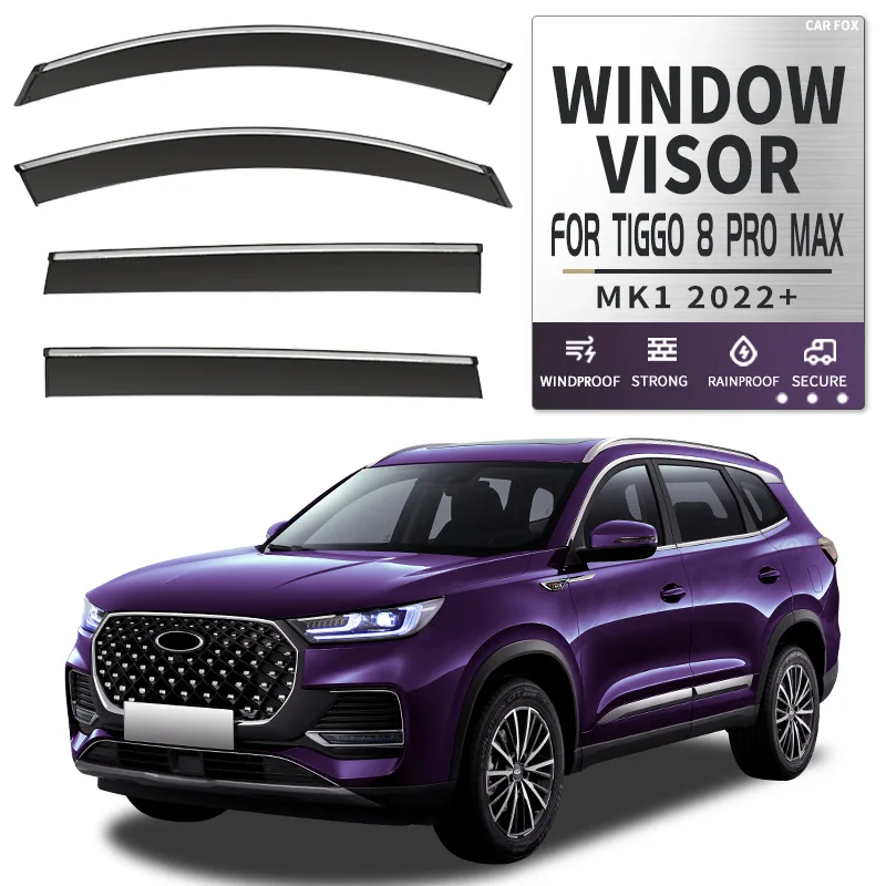

For TIGGO 8 PRO MAX 2021-2022+ Car Window Visor Awning Shelters Windshield Side Window Rain Sun Shade Accessories Car Styling