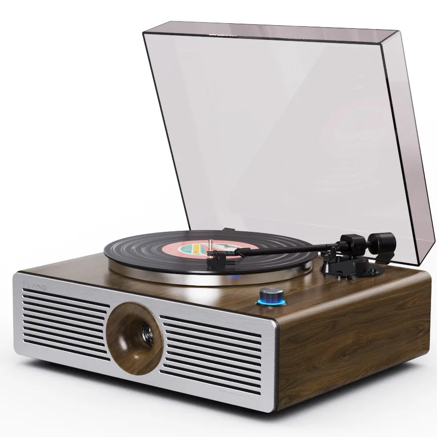 

Vinyl record player, dynamic magnetic bluetooth speaker, retro home horn speaker.