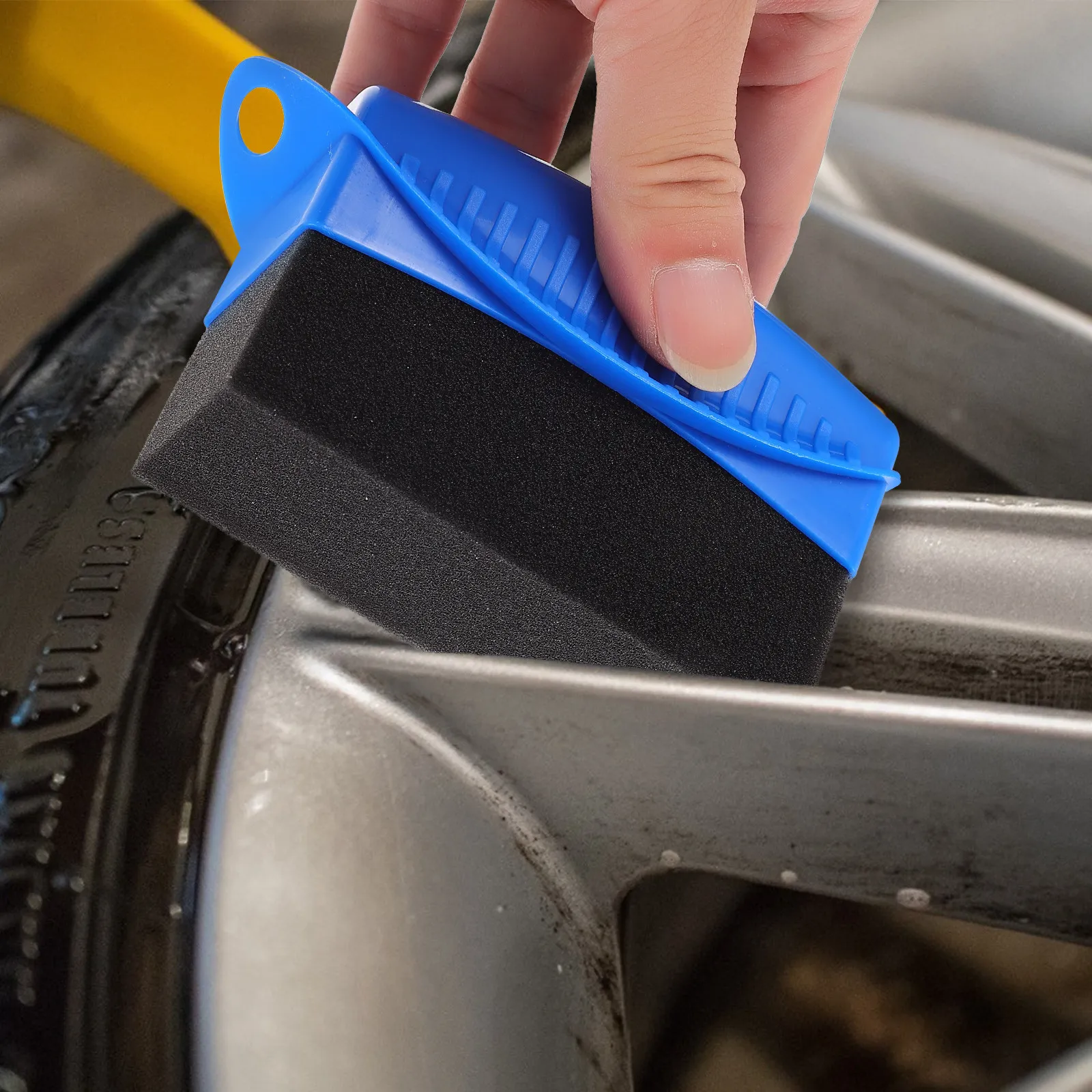 2 Pcs Waxing Tool Car Wheel Cleaning Supplies Tire Polishing Brush Auto Pad Was Applicator view 2