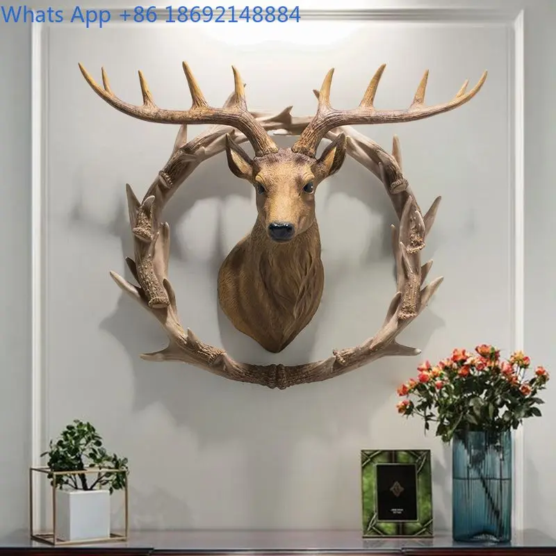 

Настенный декор для гостиной и прихожей: 3D-панно с оленьими рогами для телевизионной стены