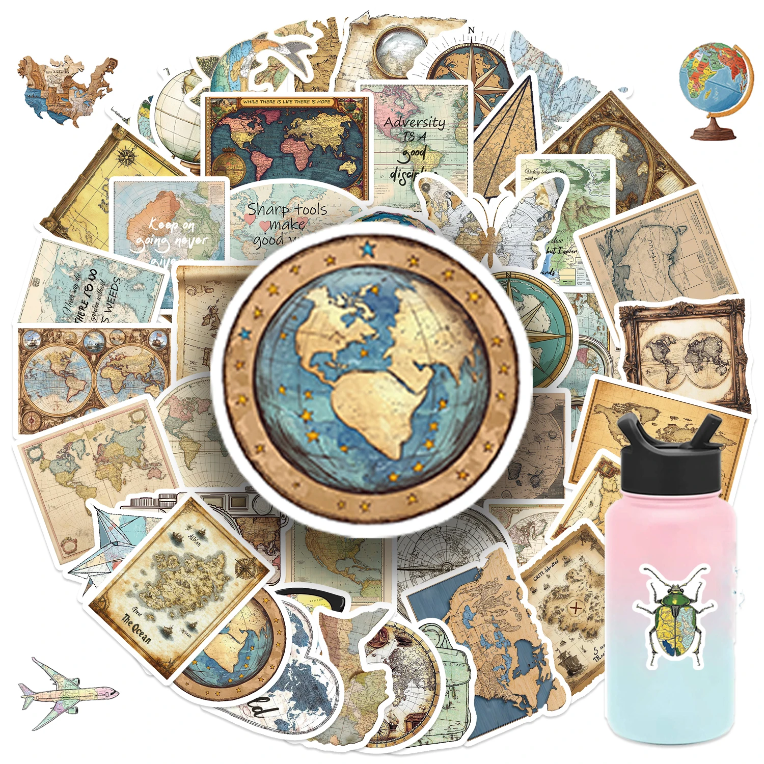50Pcs Vintage World…