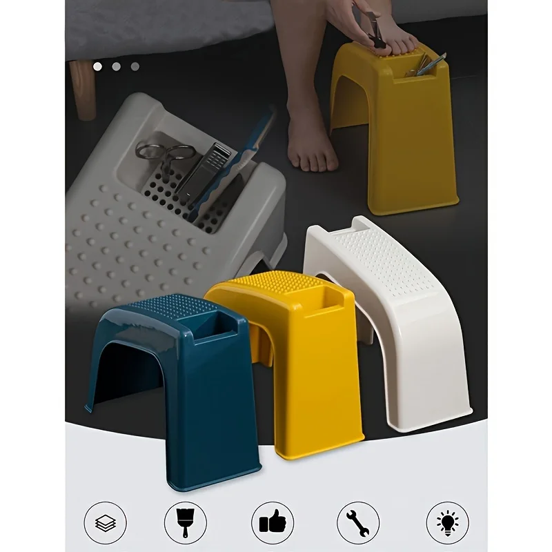 1PC Manicure Footstool Pedicure Stool To Trim Toenails Small Stool Beauty Nail Clipper Salon Home Shaving Leg Hair Storage