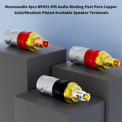 Monosaudio BP451 Pure Copper Binding Post Gold and Rhodium Plated Plug Speaker Plug Terminals For Hifi Amplifier Jack