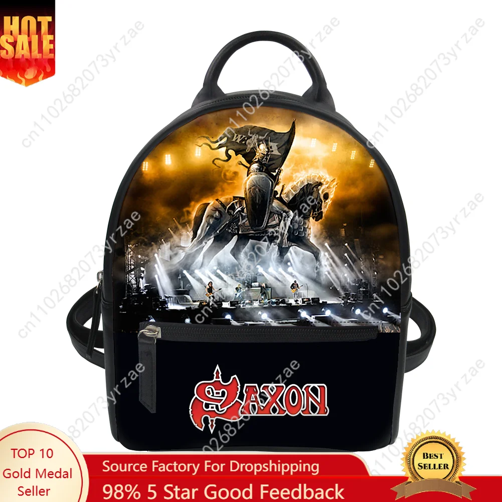 Saxon Band Backpack Mens Womens Knapsack Personalized Photo Text Double Shoulder Bag Business Travel Bookbag Customize Daypacks